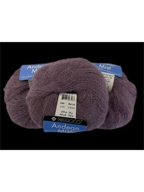 Berroco Andean Mist Lot of 3 Baby Suri Alpaca/Mulberry Silk Yarn Purple NEW